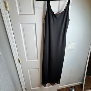 Hampton Nites Black‎ Maxi Dress Sheer Overlay Party Cocktail Evening Classic